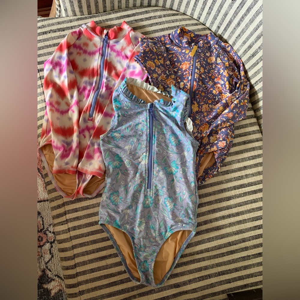 J. Crew Crewcuts Girl’s lot of 3 swimsuits excellent condition 4-5 years old